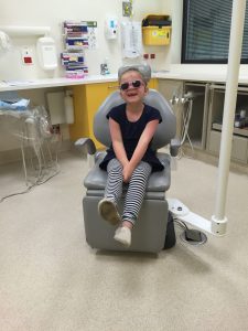 Greta at a medical appointment
