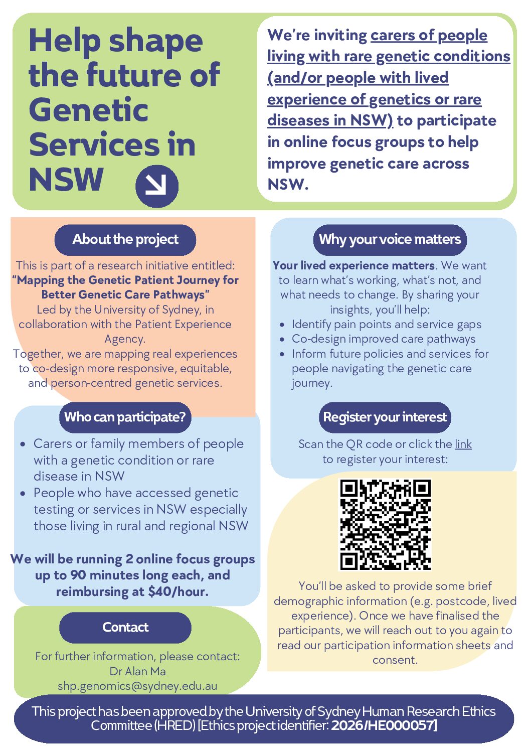 Help shape Genetic Services Experience for Families flyer pdf